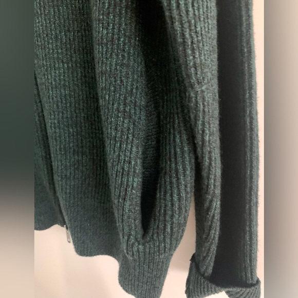 American Vintage unisex Green Knit Zip Up Sweater Jacket Men’s S | Women’s L - Picture 5 of 5